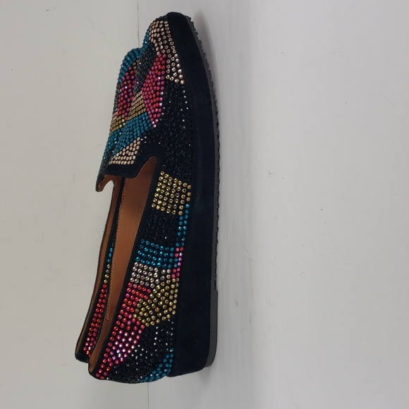 L'AMOUR DES PIEDS CORREZE STONE EMBELLISHMENT BLK SUEDE WEDGES SHOES 10 M MINT - Picture 4 of 14